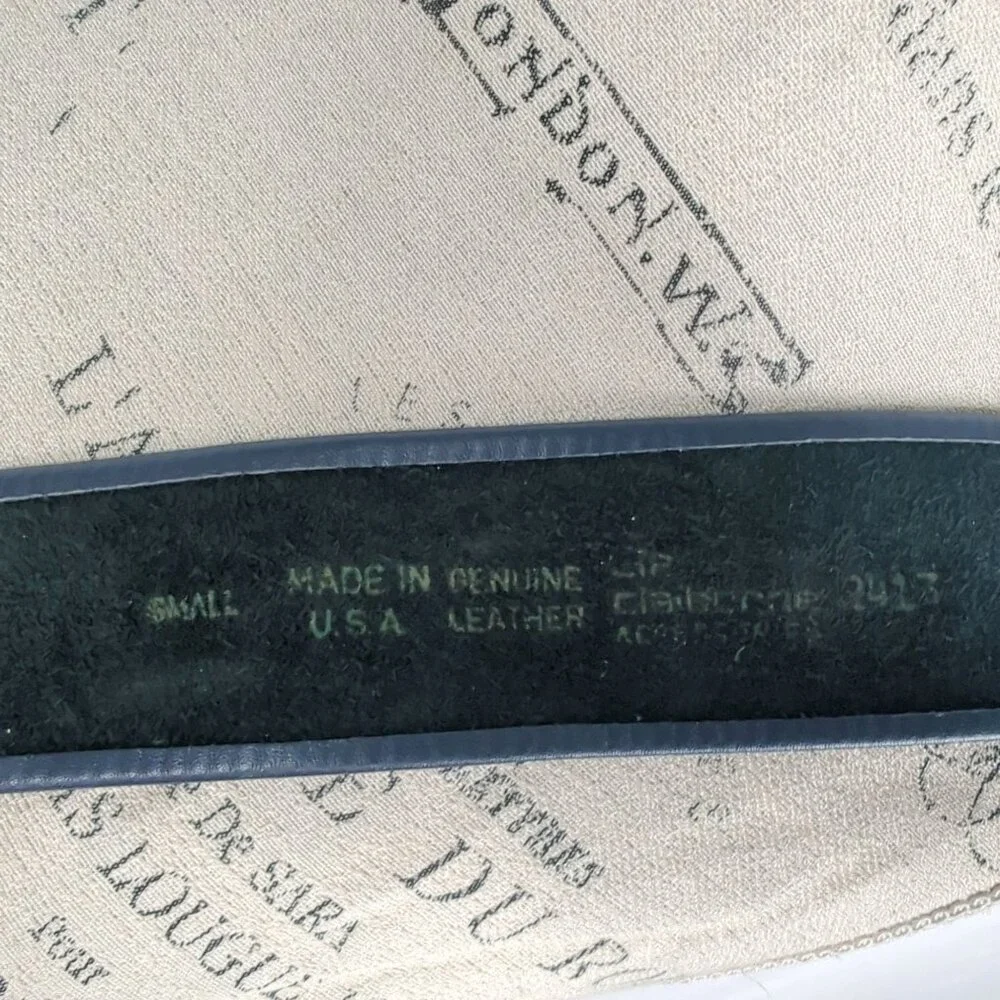 Vintage Liz Claiborne Leather Belt Small Blue Leather - Picture 8 of 8